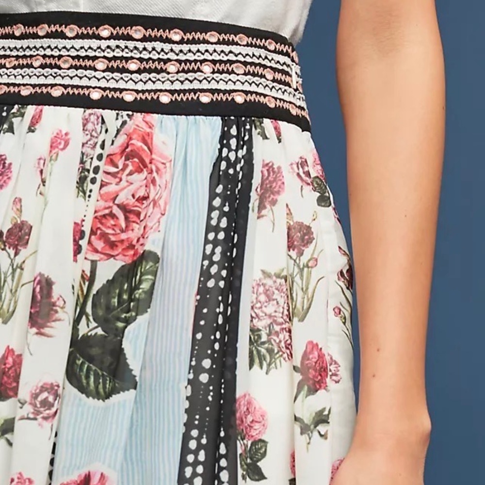 Anthropologie  Verb by Pallavi Singhee Condorcet Floral Skirt 14 NWT - Picture 4 of 5